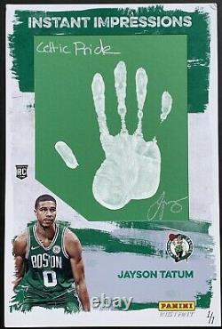 Jayson Tatum 2017 Panini Impressions Instantanées 1/1 Rookie Hand Auto Signé Celtics