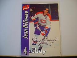 Jean Beliveau Signé À La Main Carte Molson De Hockey Autographe Montréal Canadiens