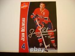 Jean Beliveau Signé À La Main Carte Molson De Hockey Autographe Montréal Canadiens