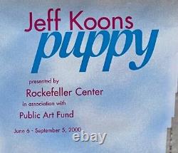 Jeff Koons Signé À La Main Puppy Dog Affiche Dessin New York 2000 Coa Jsa Proof