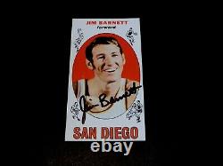 Jim Barnett 1969 Topps #51 Carte Rookie Autographiée Houston Rockets 1960's Nba Rc