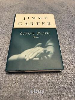 Jimmy Carter Livre signé à la main Autobiographie Foi Vivante Président, Prix Nobel de la Paix