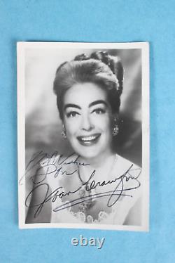 Joan Crawford Hand Signed Autographed Balck & Blanc Hollywood 5 X 7 Photographe