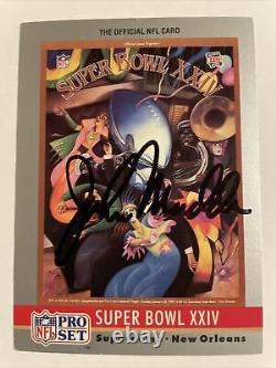 John Madden Super Bowl XXIV Carte Autographe Signée À La Main Hof Pro Set