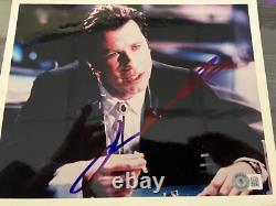 John Travolta Signé à la Main en Personne 8x10 Autographié RARE Beckett BAS COA