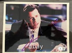 John Travolta Signé à la Main en Personne 8x10 Autographié RARE Beckett BAS COA