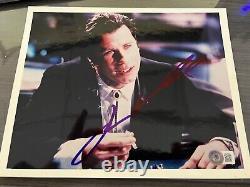 John Travolta Signé à la Main en Personne 8x10 Autographié RARE Beckett BAS COA