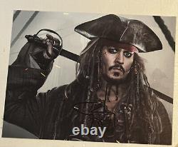 Johnny Depp Pirates Des Caraïbes Signé À La Main Autographié 8x10 Photo Avec Coa
