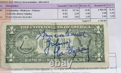 Johnny Hallyday Autograph Dollar Hand Signé Hallyday Dedicace + Certificat