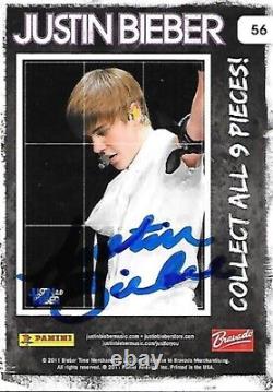 Justin Bieber Hand Signed Couleur Photo Card + Coa Amazing Prix (voir Pix)