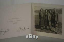 King George VI Et La Reine Elizabeth II Mère Main Signed Autograph Carte De Noël