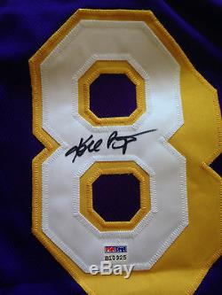 Kobe Bryant Autographié Par Jersey De Maillot Violet # 8 Peint À La Main Signé 1/1 Psa Coa