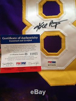 Kobe Bryant Autographié Par Jersey De Maillot Violet # 8 Peint À La Main Signé 1/1 Psa Coa