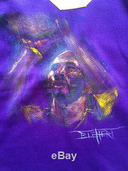 Kobe Bryant Autographié Par Jersey De Maillot Violet # 8 Peint À La Main Signé 1/1 Psa Coa