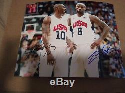 Kobe Bryant / Lebron James Hand Signed 8x10 Autograph Allstar Jeu Withcoa