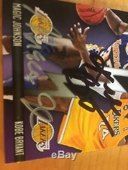 Kobe Bryant Prestige Kobe Bryant Main / Magic Johnson A Signé Carte Autographe Withcoa