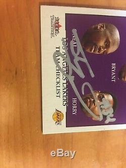 Kobe Bryant / Shaquille O'neal Fleer Main Signé Carte Autographe Avec Coa-authentique