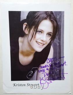 Kristen Stewart VÉRITABLE photo SIGNÉE 8.5x11 COA Autographiée Twilight