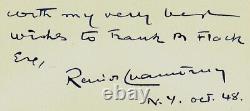 L'avocat de Coco Chanel, René de Chambrun, a signé à la main une carte de 3X5 pouces - JG Autographs COA