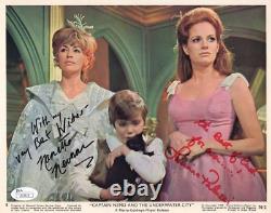 LUCIANA PALUZZI + NANETTE NEWMAN PHOTO SIGNÉE À LA MAIN 8x10 CAPTAIN NEMO JSA