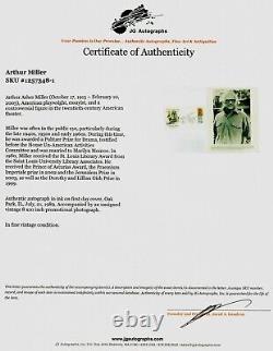 La mort d'un vendeur Arthur Miller FDC signé à la main daté de 1989 JG Autographes COA