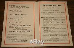 Laurel Et Hardy Signée À La Main Autographié Programme Northampton Theater Uacc
