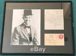 Laurel Et Hardy Stan Laurel Ultra Rare Lettre Écrite Signée À La Main Uacc