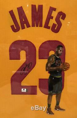 Lebron James Autographié & Main Jersey Painted Rare! Cleveland Cavaliers Certifier