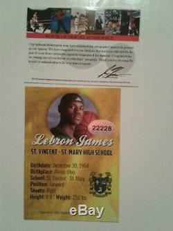Lebron James Gold Rookie 2002 Autographié Recrue Phenoms Carte De Main-signé Withcoa