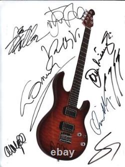 Légendes de la guitare signées à la main (X9) Photo couleur montée 11X14 JG Autographs COA