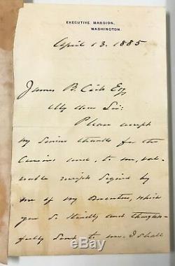 Lettre Autographiée Et Manuscrite, Signée À La Main Par Le Président Grover Cleveland