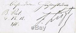 Lettre De 1876 Signée À La Main Par Franz Liszt. Coa
