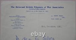 Lettre autographiée de Lady Edwina Mountbatten de Birmanie 1951 Signée à la main