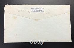 Lettre et enveloppe signées à la main par Joan Crawford avec un stylo à bille bleu en 1965