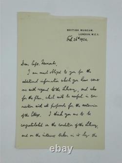 Lettre manuscrite signée de Sir Frederic G Kenyon ALS JSA COA