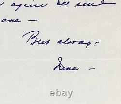 Lettre manuscrite signée de l'actrice Irene DUNNE de 1977 à un chroniqueur d'Hollywood