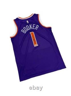 Maillot Violet de Davin Booker PHX Signé à la Main Autographié BAS COA