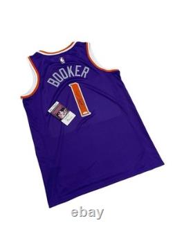 Maillot Violet de Davin Booker PHX Signé à la Main Autographié BAS COA