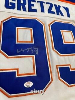 Maillot blanc autographié par Wayne Gretzky des Edmonton Oilers avec certificat d'authenticité (COA)