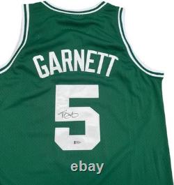 Maillot de basketball Kevin Garnett vert signé à la main avec certificat d'authenticité BAS