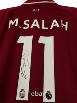 Maillot de football signé à la main, autographié par Mohamed Salah, avec certificat d'authenticité Beckett.