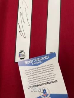 Maillot de football signé à la main, autographié par Mohamed Salah, avec certificat d'authenticité Beckett.