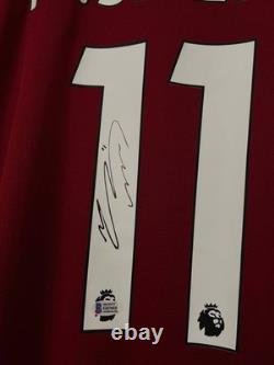 Maillot de football signé à la main, autographié par Mohamed Salah, avec certificat d'authenticité Beckett.