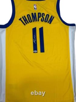 Maillot dédicacé en jaune de Klay Thompson avec authentification THE BAY BAS