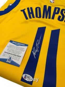Maillot dédicacé en jaune de Klay Thompson avec authentification THE BAY BAS