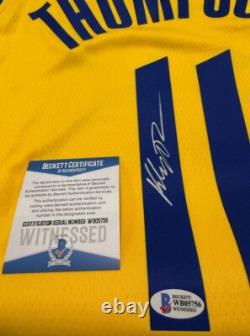 Maillot dédicacé en jaune de Klay Thompson avec authentification THE BAY BAS
