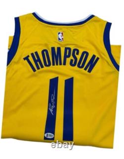 Maillot dédicacé en jaune de Klay Thompson avec authentification THE BAY BAS