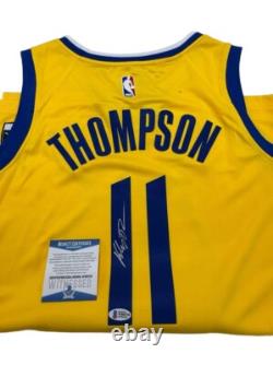 Maillot dédicacé en jaune de Klay Thompson avec authentification THE BAY BAS