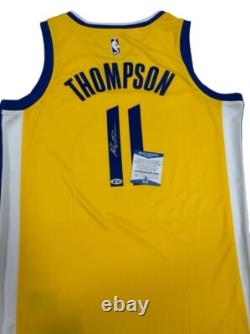 Maillot dédicacé en jaune de Klay Thompson avec authentification THE BAY BAS