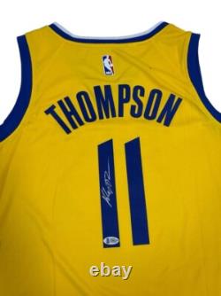 Maillot dédicacé en jaune de Klay Thompson avec authentification THE BAY BAS